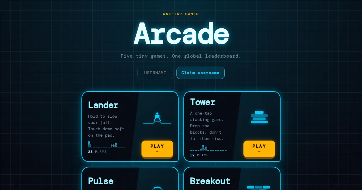 One-Tap Arcade game collection